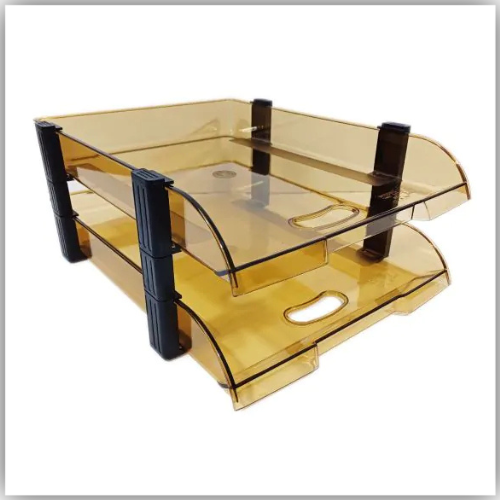 Omega Executive File Tray 2 Tier, Brown