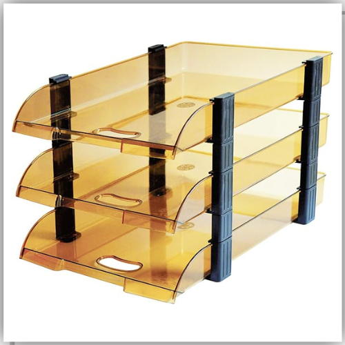 Omega  Executive File Tray 3 Tier, Brown