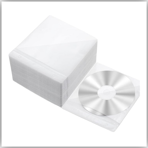 CD DVD Sleeves Double Sided Refill Plastic Sleeve 200 Pieces