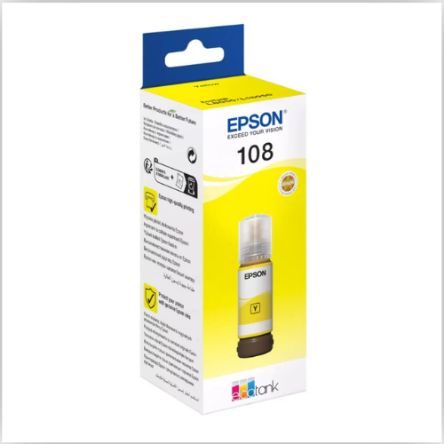 Epson 108 Ecotank Yellow Ink Bottle 70ml