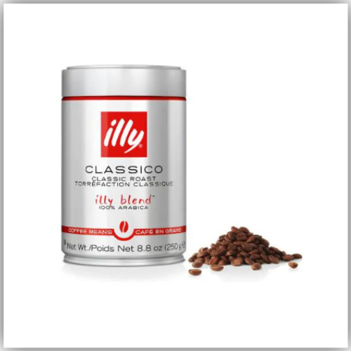 illy Classico Medium Roast Coffee Beans with Notes of Caramel, Orange Blossom, and Jasmine, 100 % Arabica Coffee, 250g