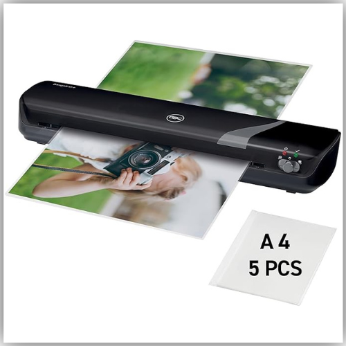 GBC Inspire+/Rexel Style A3 Laminator, Laminating Machine with Starter Pack of Pouches, 4 Minute Warm Up Time, Black