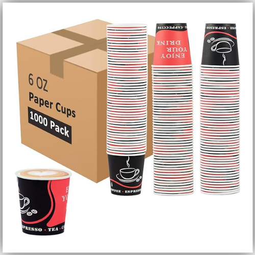 Cups Paper for Hot & Cold Drinks, 6oz, 100pcs/Ctn