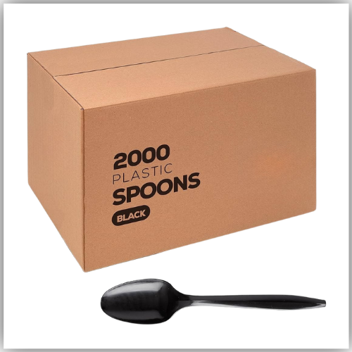 Black Plastic Table Spoon - HD, 2000Pcs/Ctn