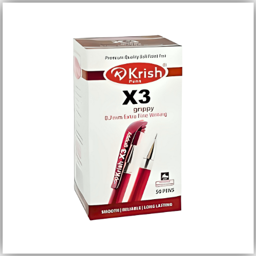 Krish X3 Ball Pen (0.7mm, Pack of 50 Pieces - Red