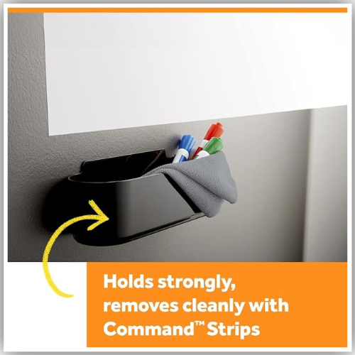 Post-it® Dry Erase Accessory Tray, DEFTRAY, ideal to use with Whiteboards Film, to store dry erase markers, cloth & accessories. 1 Accessory Tray + 4 Command Strips/ pack