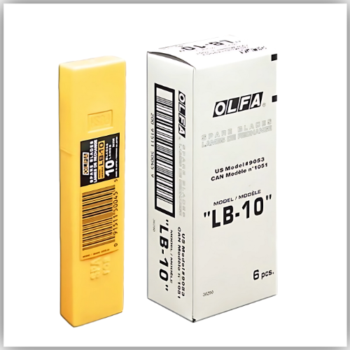 Olfa LB-10 Heavy Duty Spare Blades 18 x 110mm 10/Pack Yellow
