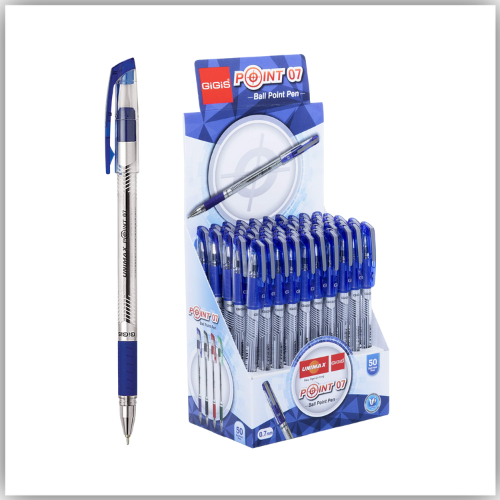 GIGIS POINT 7 0.7 mm Ballpoint Pen 1 x 50 Pcs Box (BLUE)
