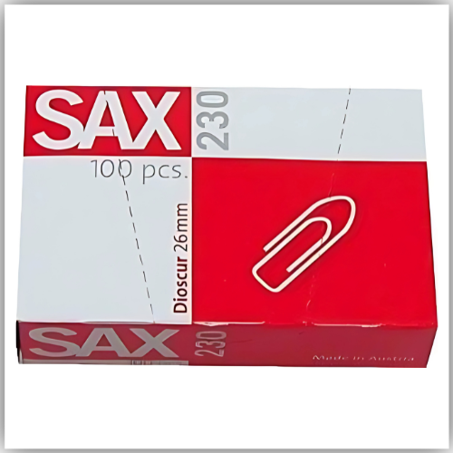 SAX 230 Paper Clips (26mm)- 100 in Box