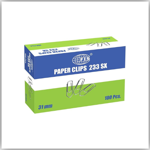 Fis U Shape 233 Paper Clips 28Mm 100 Piece