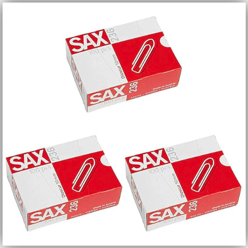 SAX 236 Paper Clips, 50mm - 100 in Box