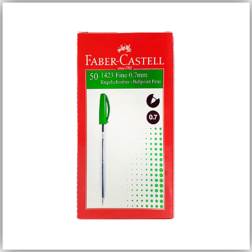 FABER-CASTELL 1423 BALL PEN 0.7MM BOX OF 50PC - Green