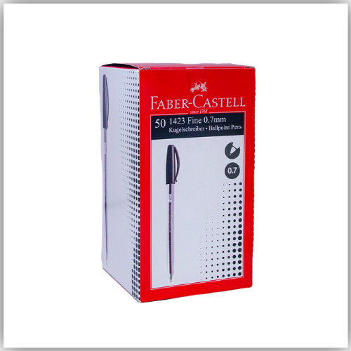 FABER-CASTELL 1423 BALL PEN 0.7MM BOX OF 50PC- Black