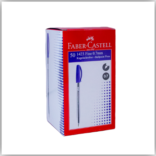 FABER-CASTELL 1423 BALL PEN 0.7MM BOX OF 50PC- Blue