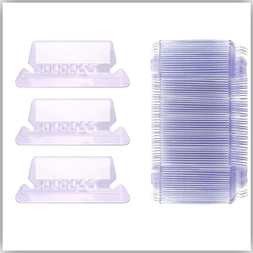 50 Suspension File Tabs and Inserts - Clear Plastic Filing Cabinet Tab Hanging File