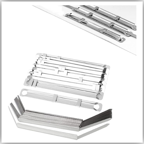 Maxi [50 Pack] Metal File Fastener, 8 Cm Prong Paper Fasteners With Standard 2-Hole Punch Compressor For Paper File Folder