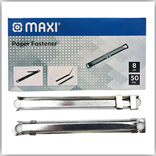 Maxi [50 Pack] Metal File Fastener, 8 Cm Prong Paper Fasteners With Standard 2-Hole Punch Compressor For Paper File Folder