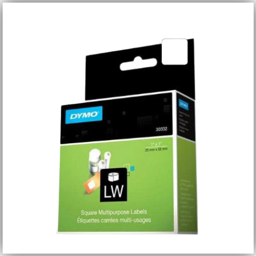 DYMO (30332) Square Multipurpose Labels, White Paper, 25 x 25 mm, [750 Labels/Roll]