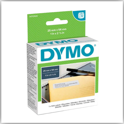 DYMO (11352) Return Address Labels, White Paper, 54 x 25 mm, [500 Labels/Roll]