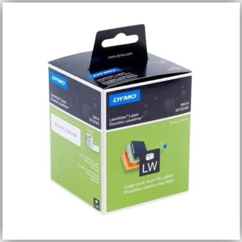 DYMO (99019) Lever Arch Files Labels Large, White, 190 x 59 mm, [110 Labels/Roll]