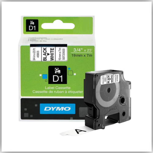 Dymo 45803, D1 Tape,19mm x 7m, Black on White