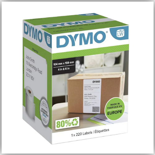 DYMO (SD0904980) Large Shipping Labels, White Paper, 104 x 159 mm, [220 Labels/Roll]