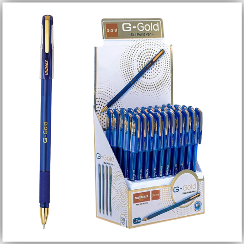 GIGIS UNIMAX G-Gold 0.7mm Ballpoint Pen 1 x 50 Pcs Box (BLUE)