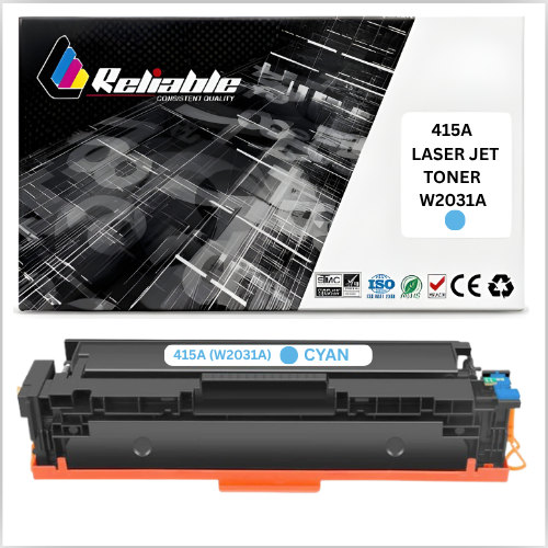 415A (W2031A) Cyan LaserJet Toner Cartridge Compatible