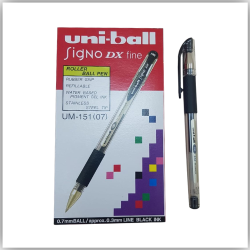 Uni-Ball Signo DX Tip 0.7mm Gel Rollerball Pens -12pk (Black, MI-UM151-BK)