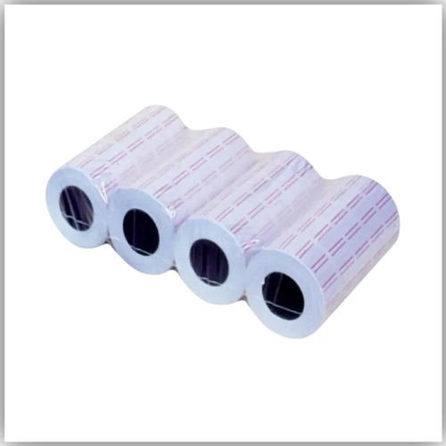 White Price Labels With 2 Red Lines 21x12mm [Pack of 20 Rolls]