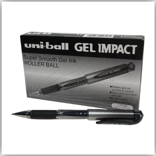 Uniball Impact Gel Pen, Pack of 12 (BLACK)