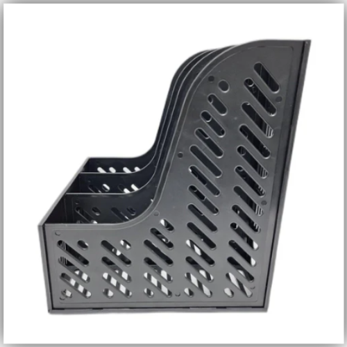 FIS 3 Racks Plastic Magazine Holder, Black [2032]