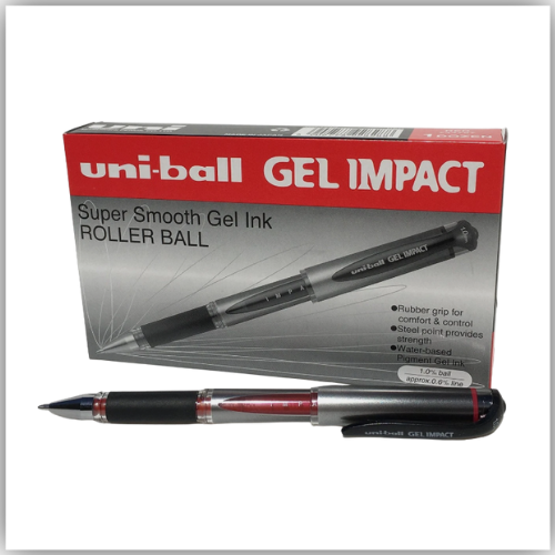 Uniball Impact Gel Pen, Pack of 12 (RED)