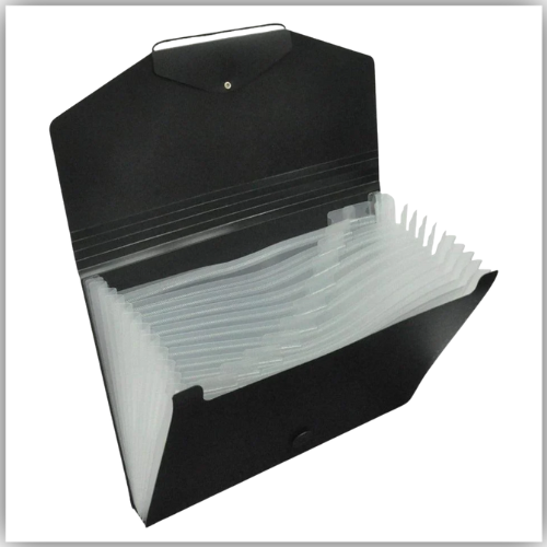 Expanding File A4 13 Pockets with Tie - Black