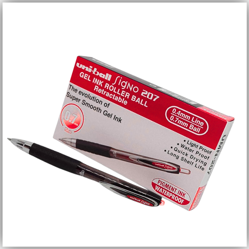 Uni-Ball Signo 207 RED Gel Pen 12Pcs UMN207