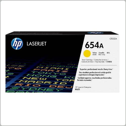 HP 654A Yellow Original LaserJet Toner Cartridge (CF332A)