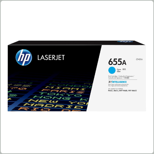 HP 655A Cyan Original LaserJet Toner Cartridge (CF451A)