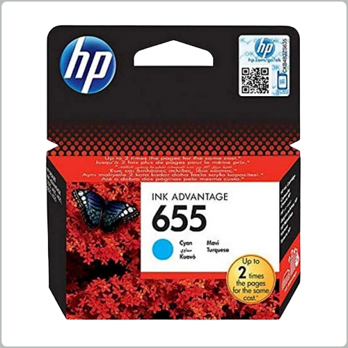 HP 655 Cyan Ink Cartridge (CZ110AE)