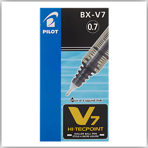 Pilot Hi-Tech Roller Pen, 0.7 mm Size, BLACK