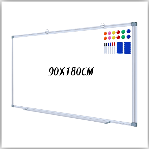 Magnetic Whiteboard 90X180cm, Wall Mounted White Board with Pen Tray