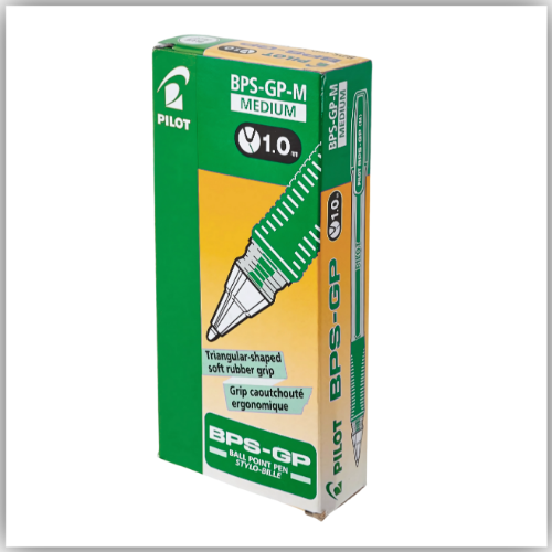 Pilot BPS-GP-M-L Grip Ballpoint 1.0 mm Tip (Pack of 12) - Green
