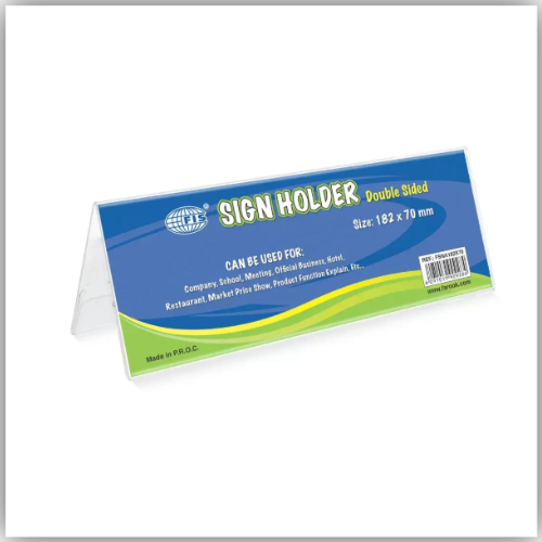 Fis Acrylic Sign Holder A Shape, Double Sided, 182 x 70mm