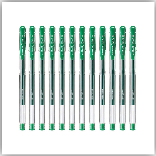 Uni-Ball Signo DX Tip 0.7mm Gel Rollerball Pens -12pk (Black, MI-UM151-GREEN)