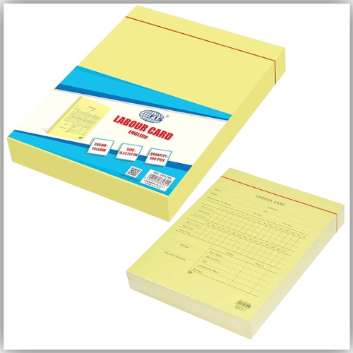 FIS Labour Card (English) 216X165mm 100-Piece - FSCL7EN