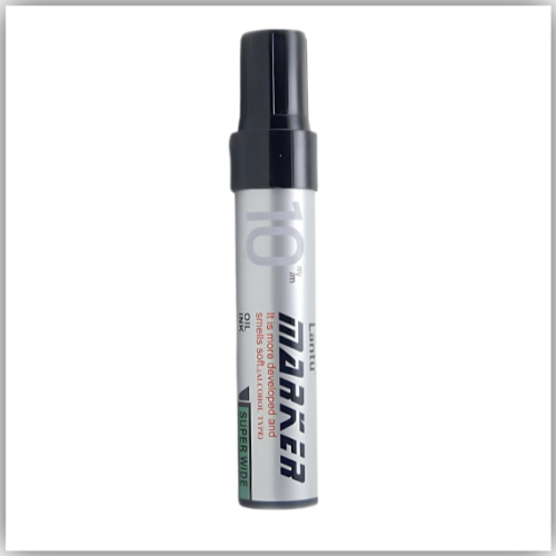 Lantu Permanent Marker  10mm Broad Chisel Tip - Black