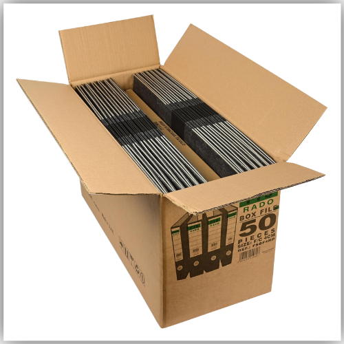 Box File FIS® RADO  4cm Spine Size,  Box of 50 Pieces, Black Color-FSBF4RD