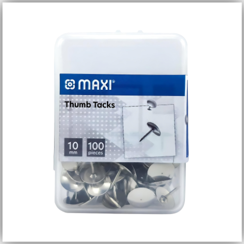Maxi Thumb Tacks 10mm 100 Pcs Box Silver