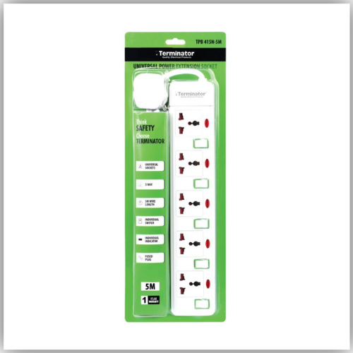 Extension Lead  5 Way Socket 5M -  TPB 415N-5M