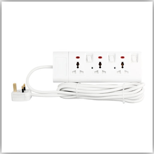 Extension Lead 3 Way Socket 3M With Individual Switch &amp; Indicator - TPB 723-3M